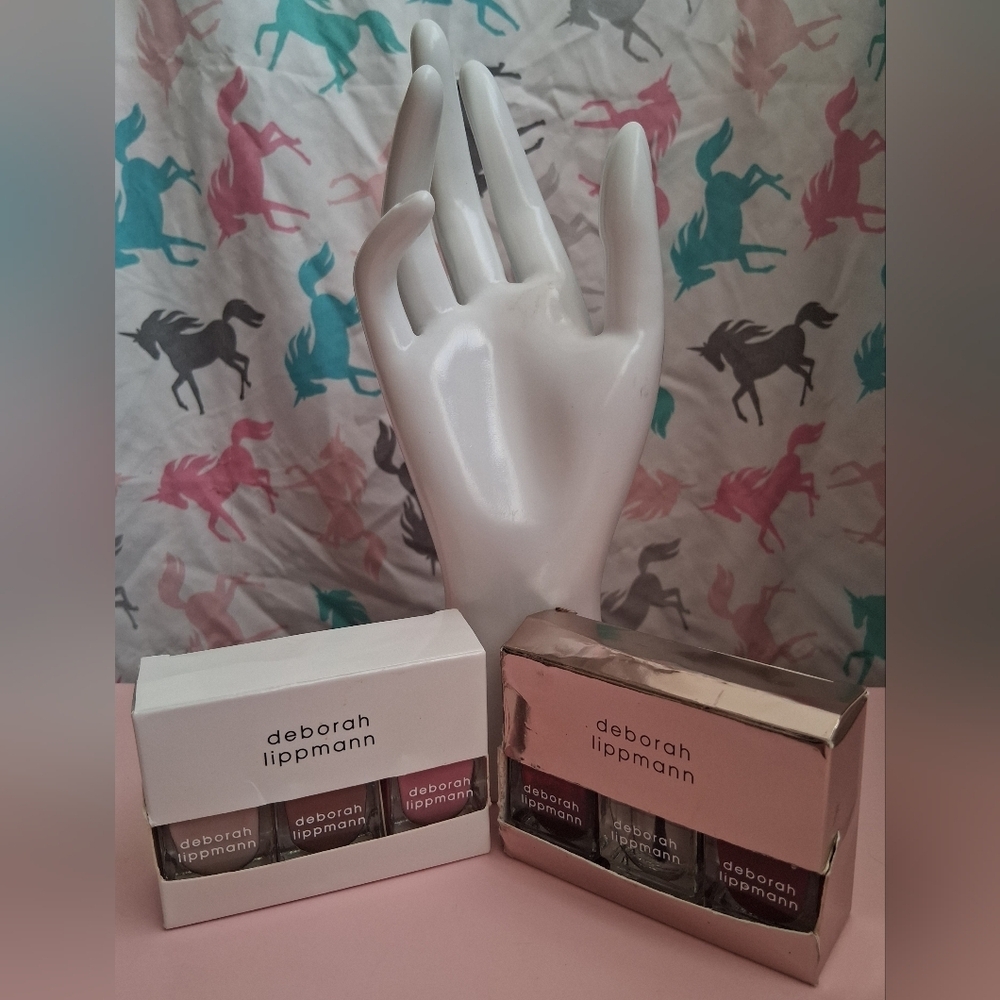 NIB Lot Of 6 Deborah Lippmann Gel Lab Pro Nude & Red & Sparkle Nail Polish